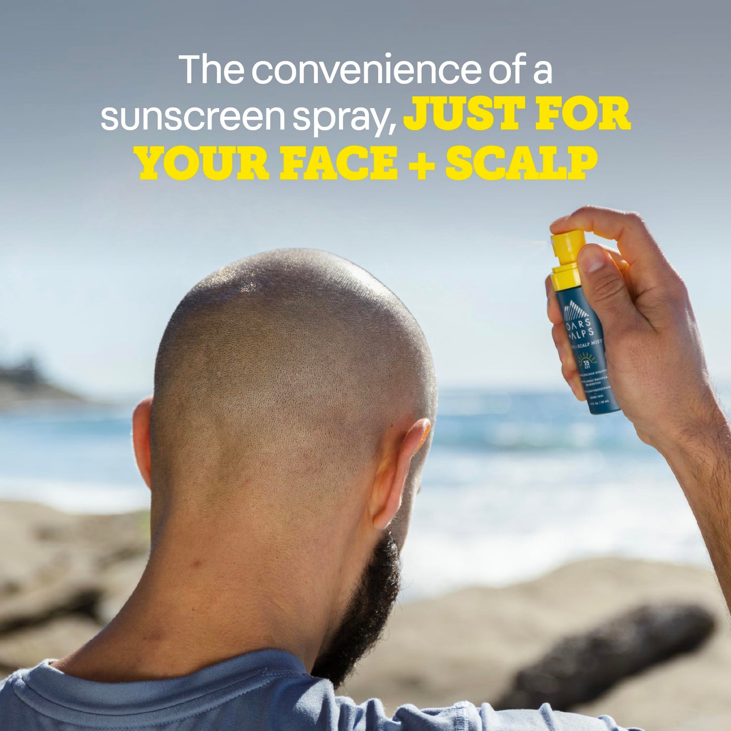 Oars + Alps Face & Scalp Sunscreen Spray Mist, SPF 35 Facial & Hair Sunscreen, Water & Sweat Resistant, Infused with Aloe Vera + Cucumber, Summer Splash Scent, 1.5oz, 2pk