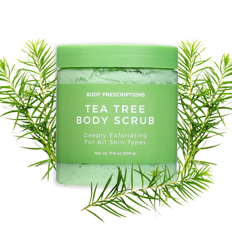Body Prescription Deep Exfoliating Body Scrub - Cruelty-Free Formula for All Skin Types, 17.64 Ounce (Pack of 2), Tea Tree
