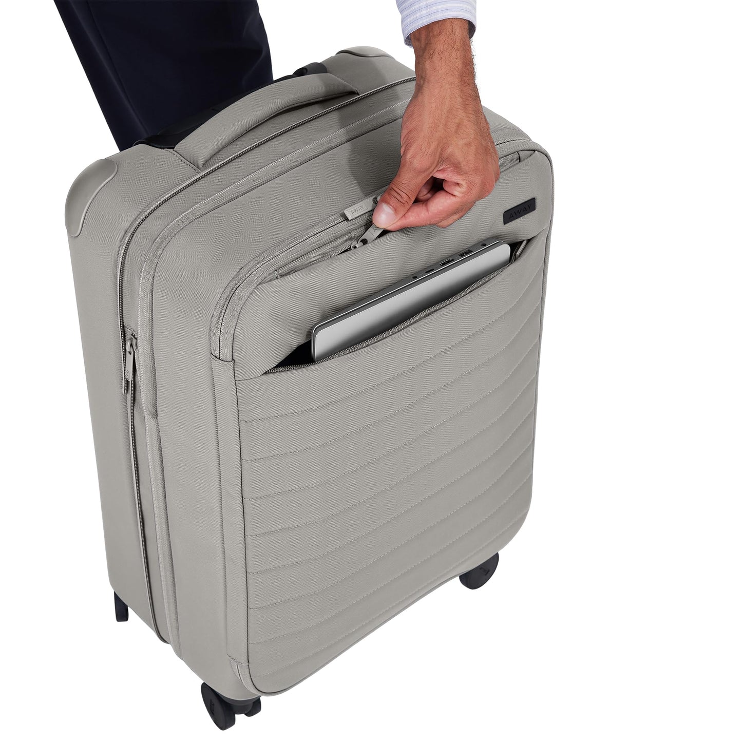 Away Bigger Carry-On Luggage - 23-Inch Lightweight, Expandable Softside Suitcase with 360° Spinner Wheels, Interior Compression System, TSA-Accepted Lock - Cloud Gray