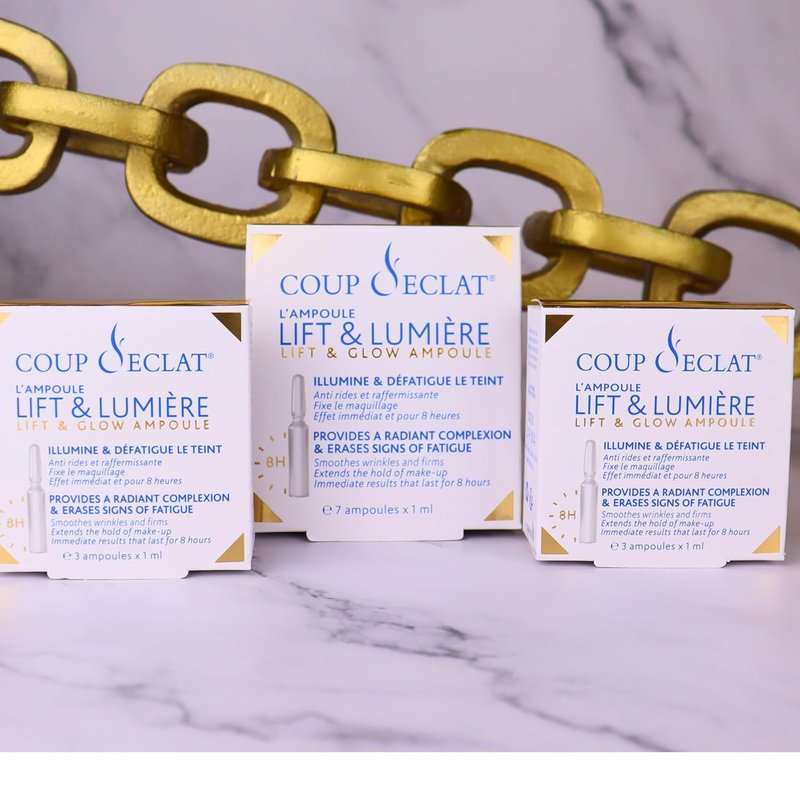 Coup d'Eclat Lift & Glow Ampoules - Illuminating Hyaluronic Acid Serum for Radiant, Hydrated Skin | 7 Count