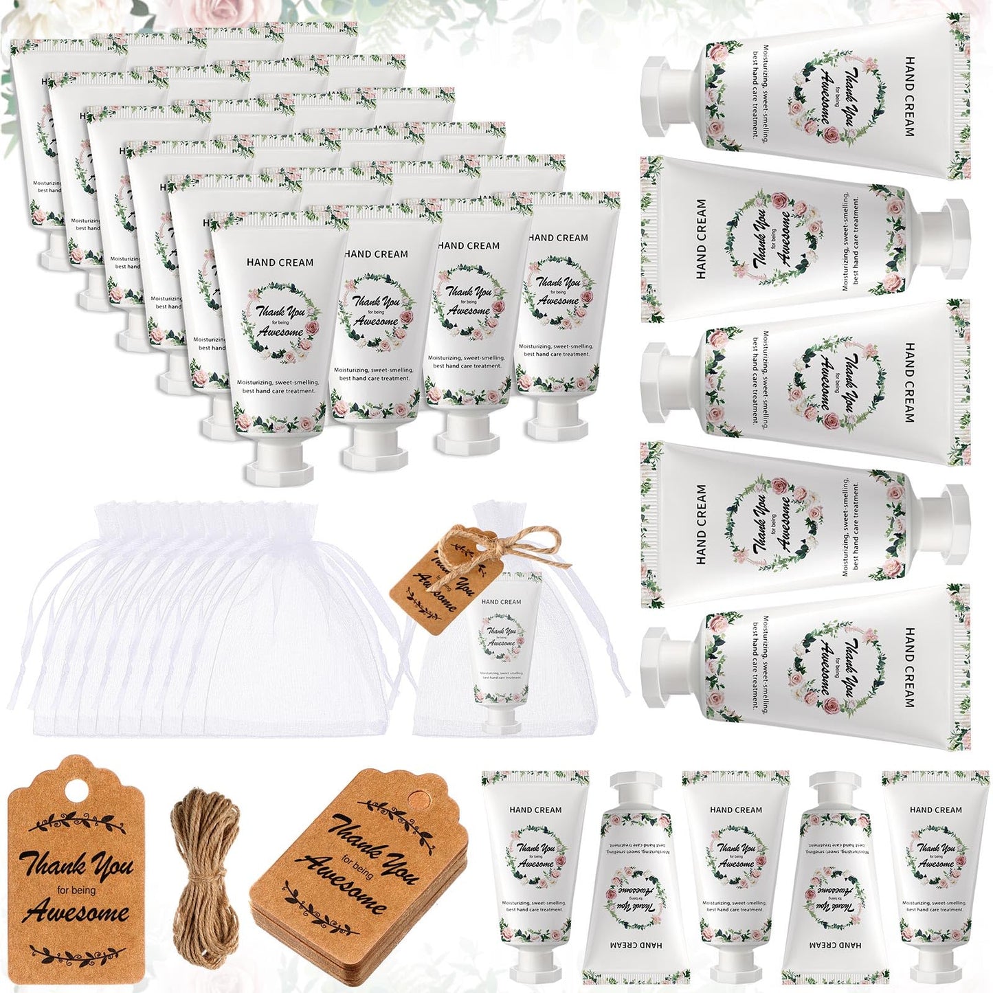Dansib 48 Sets Employee Appreciation Gifts Thank You Team Gifts Hand Mini Lotion Bulk Inspirational Travel Size Hand Cream for Employee Staff Coworker Team Teacher Party Favors(Classic)