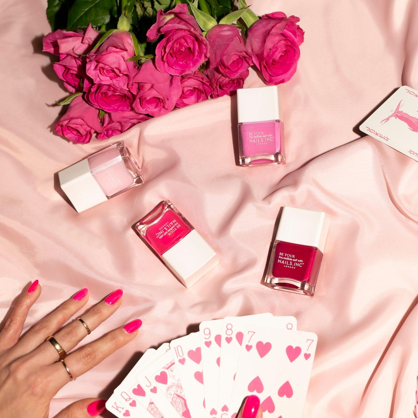 Nails Inc Relationship Status, Blushing Pink Nail Polish, Mothers Day Gift, Long Wearing, High Shine, Rouge, Neon Pink & Rich Berry, Full Coverage, Chip Resistant, Air Dry, Vegan, 4 Piece Set