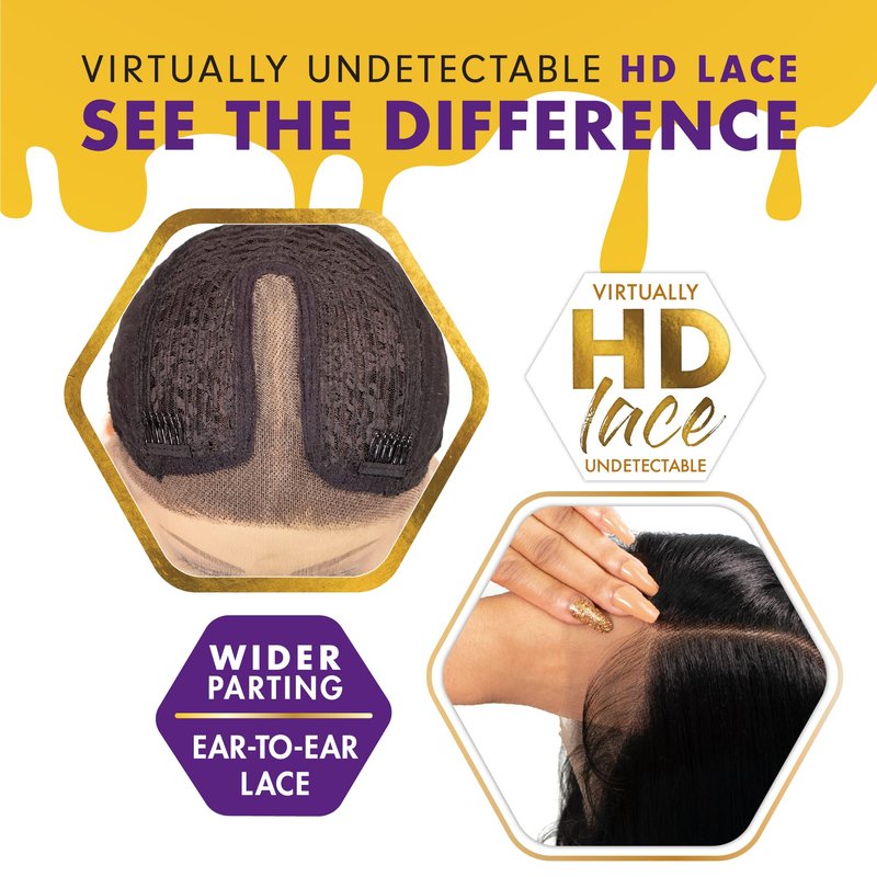 Sensationnel Butta Lace Wigs - Unit 34 Extra Wide 5 Inch Deep Parting Synthetic Preplucked Hairline Glueless Lacefront (1 JETBLACK)
