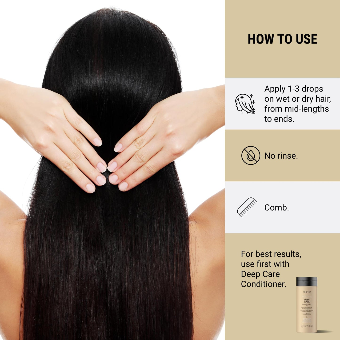 Lakmé Teknia Deep Care Hair Drops, Repairing Hair Serum for Damage, Split End Serum, 3.5 Fl Oz