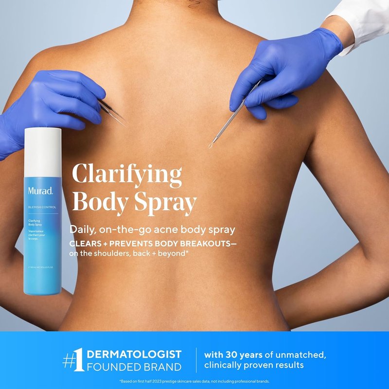 Murad Clarifying Body Spray - Salicylic Acid Treatment for Bacne | Prevent Body Acne Breakouts on Back, Shoulders & Arms