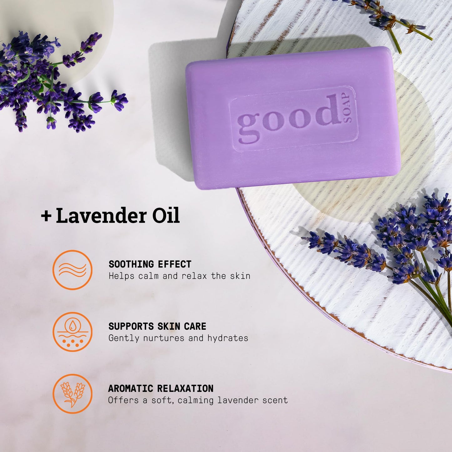Alaffia Good Soap Lavender 2-Pack (8 Bars) – Long-Lasting, Triple-Milled with Fair Trade Shea Butter