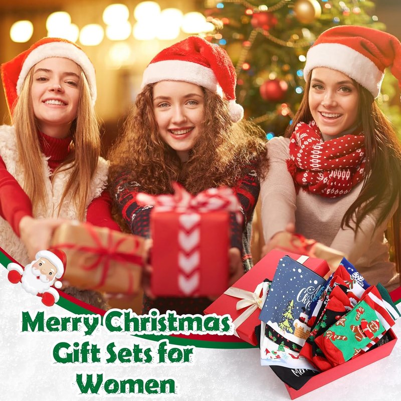 **Christmas Gift Set - 30-Piece Makeup Bags & Ornaments for Women | Santa & Snowman Designs**