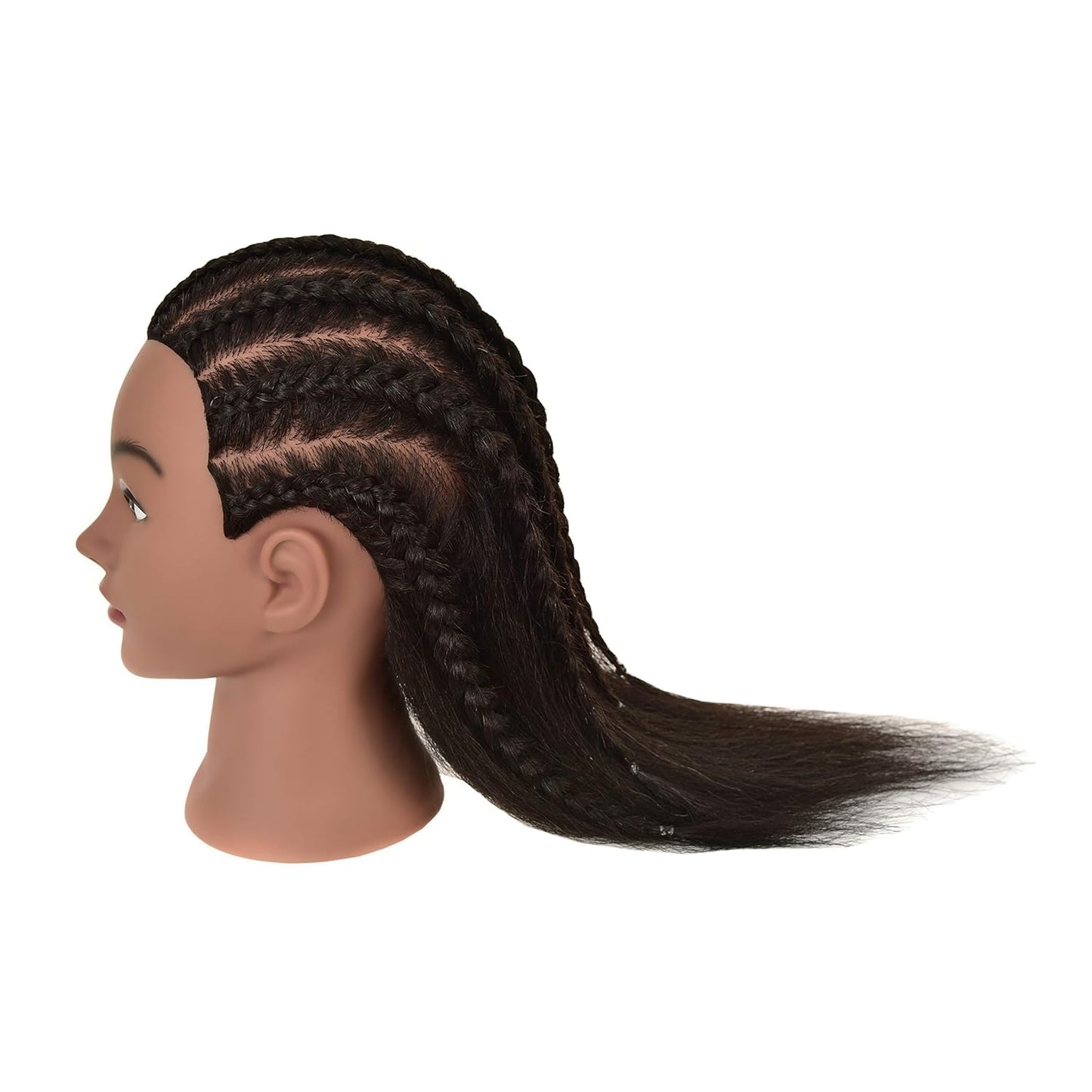Real Human Hair Mannequin Head - Cosmetology Practice Doll with Stand for Braiding & Styling | 100% Authentic Hair