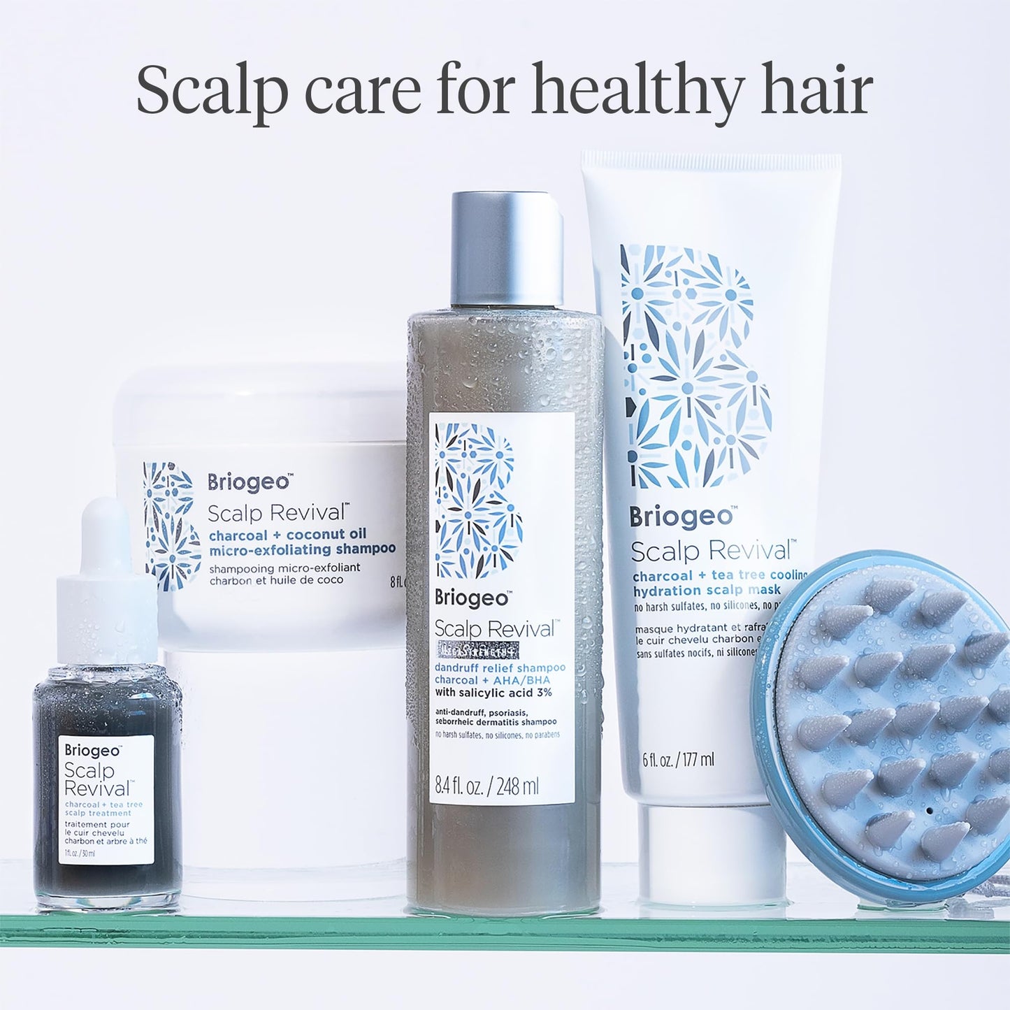 Briogeo Scalp Revival Megastrength Dandruff Shampoo, Charcoal + AHA/BHA with Salicylic Acid 3%, Anti-Dandruff Shampoo to Soothe a Dry, Flaky, Itchy Scalp,, Vegan, Cruelty-Free, 8.4 fl oz