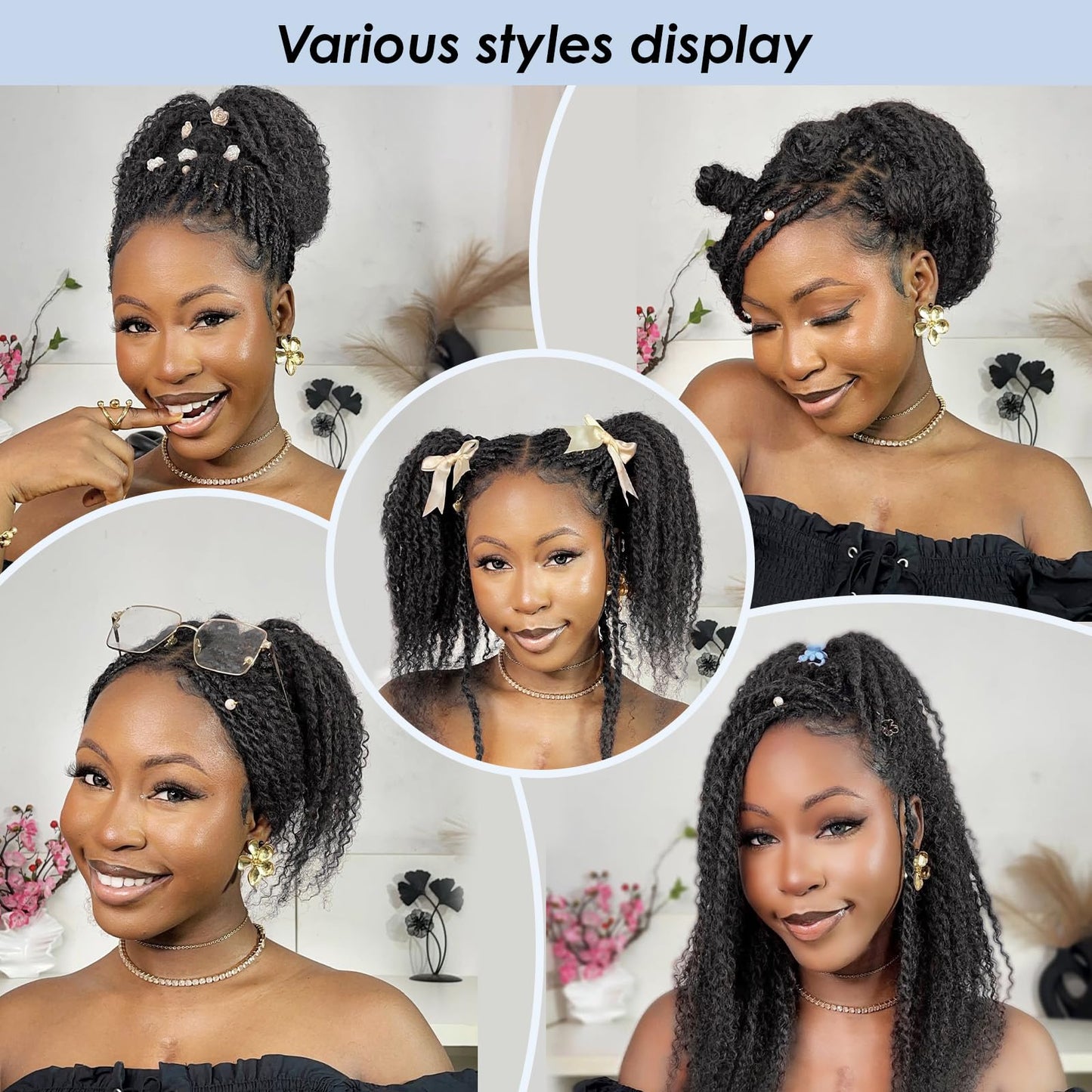 Afro Kinkys Bulk Human Hair,12 Inch 50g/Pack Afro Kinky-Curly Human Hair Bulk for Mini Twist,4c Auburn Brown Bulk Human Braiding Hair For Micro,Crochet,Repair, Dreadlocks,Locs Extensions #30