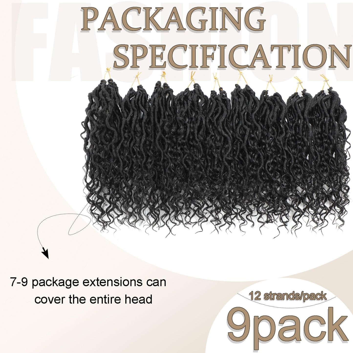 Molleas Goddess Locs Crochet Hair 10inch,9 Pakcs Boho Locs Crochet Hair,Faux Locs Crochet Hair for Black Women,Soft Locs With Curly Ends Pre Looped Crochet Braids(10inch(pack of 9),1B#)