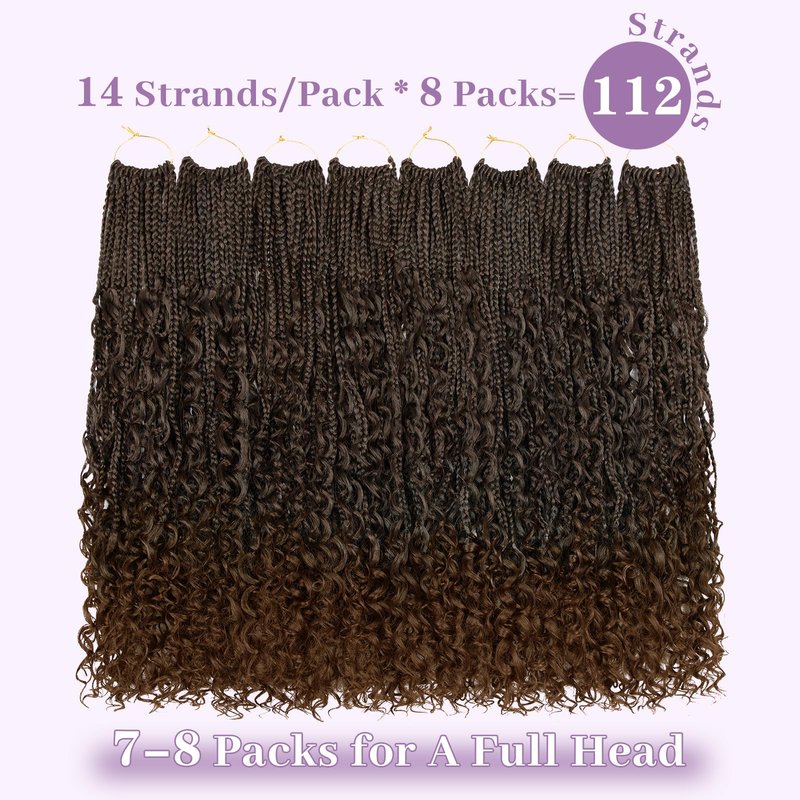 Boho Box Braids Crochet Hair 24 Inch, Goddess Crochet Box Braids with Curly Ends, Pre Looped Synthetic Crochet Hair for Black Women – NAYOO