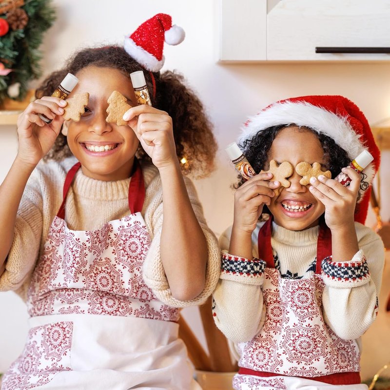 Christmas Lip Balm Set - 50 Pcs Peppermint, Gingerbread & Cocoa Flavors | Perfect Holiday Stocking Stuffers & Party Favors