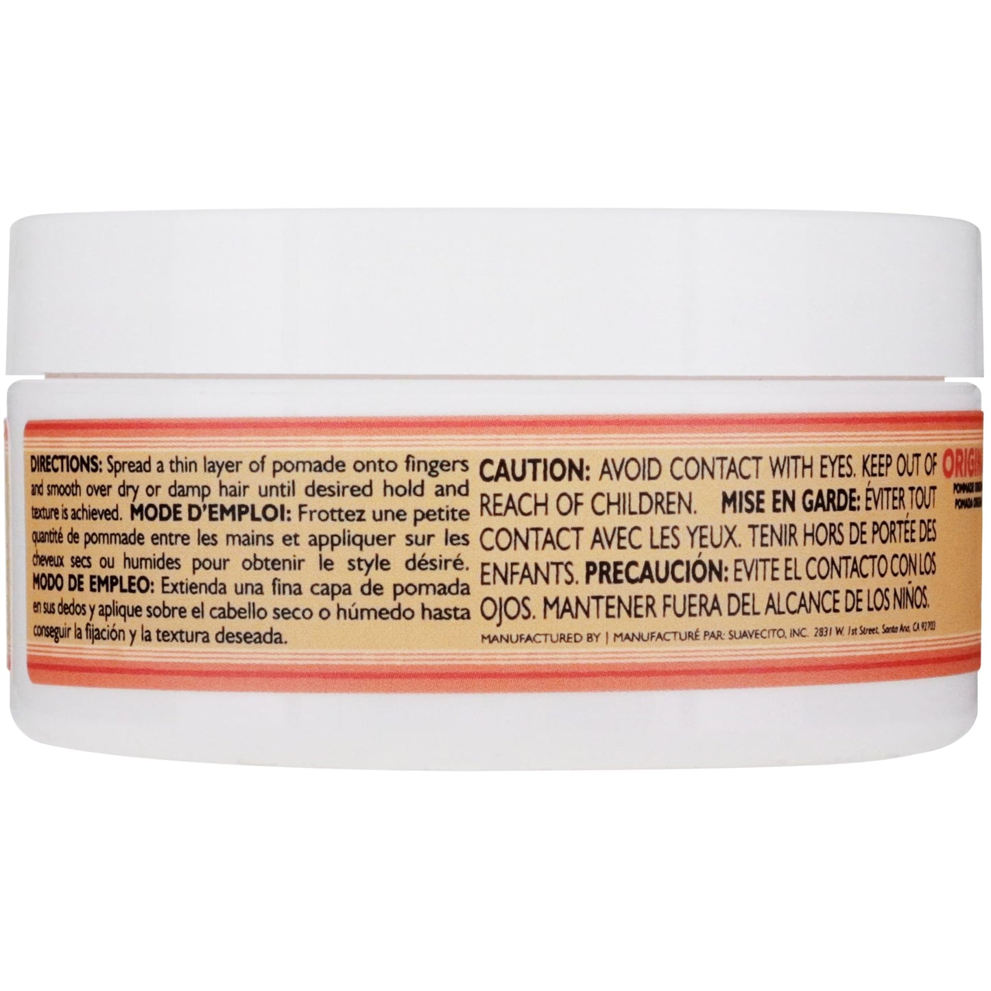 Suavecita Pomade for Women 2.3 oz Can - Medium Hold, High Shine, Water Based, Wax Like Flake Free - All Day Hair Free Gel Hairstyles Easy to Wash Off