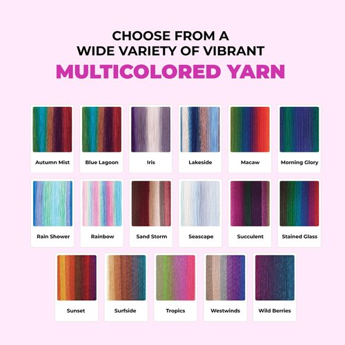 Mary Maxim Prism Yarn, Soft Acrylic Multicolor DK Yarn for Crocheting and Knitting, Light Worsted 3, Ideal for Blankets, Sweaters and Baby Projects, 3.5 oz Skein, 290 Yards - Rainbow