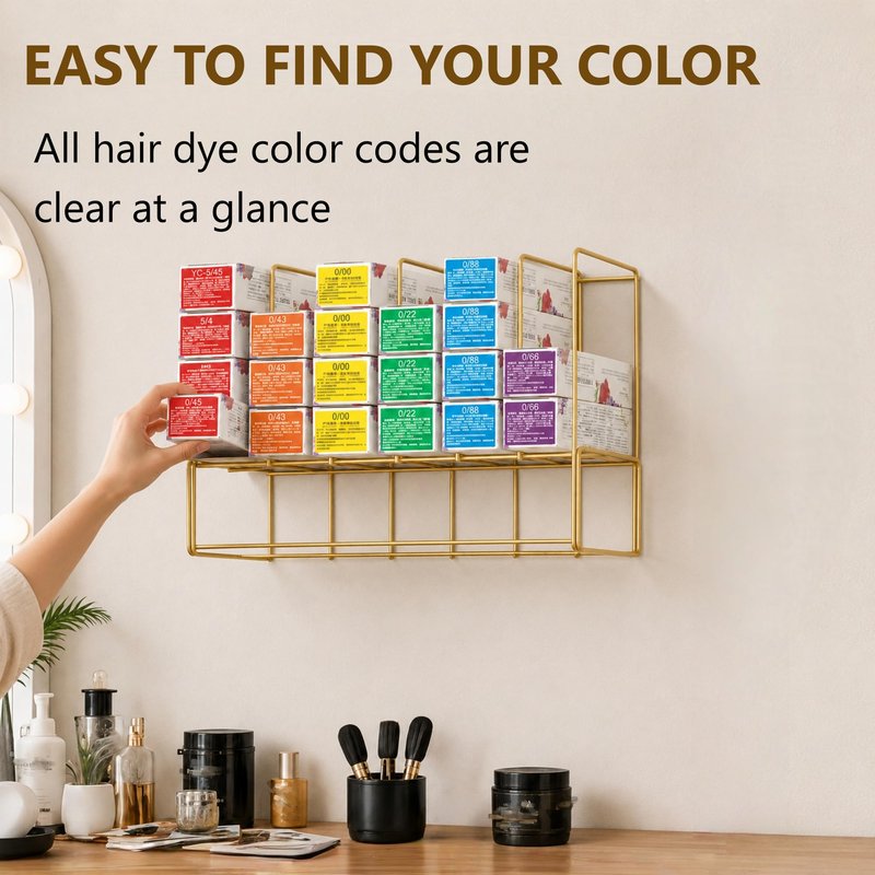 Meudid Hair Color Organizer for Salon - 2 PCS Metal Hair dye Tube Racks Storage Wall Mounted Cabinet Available