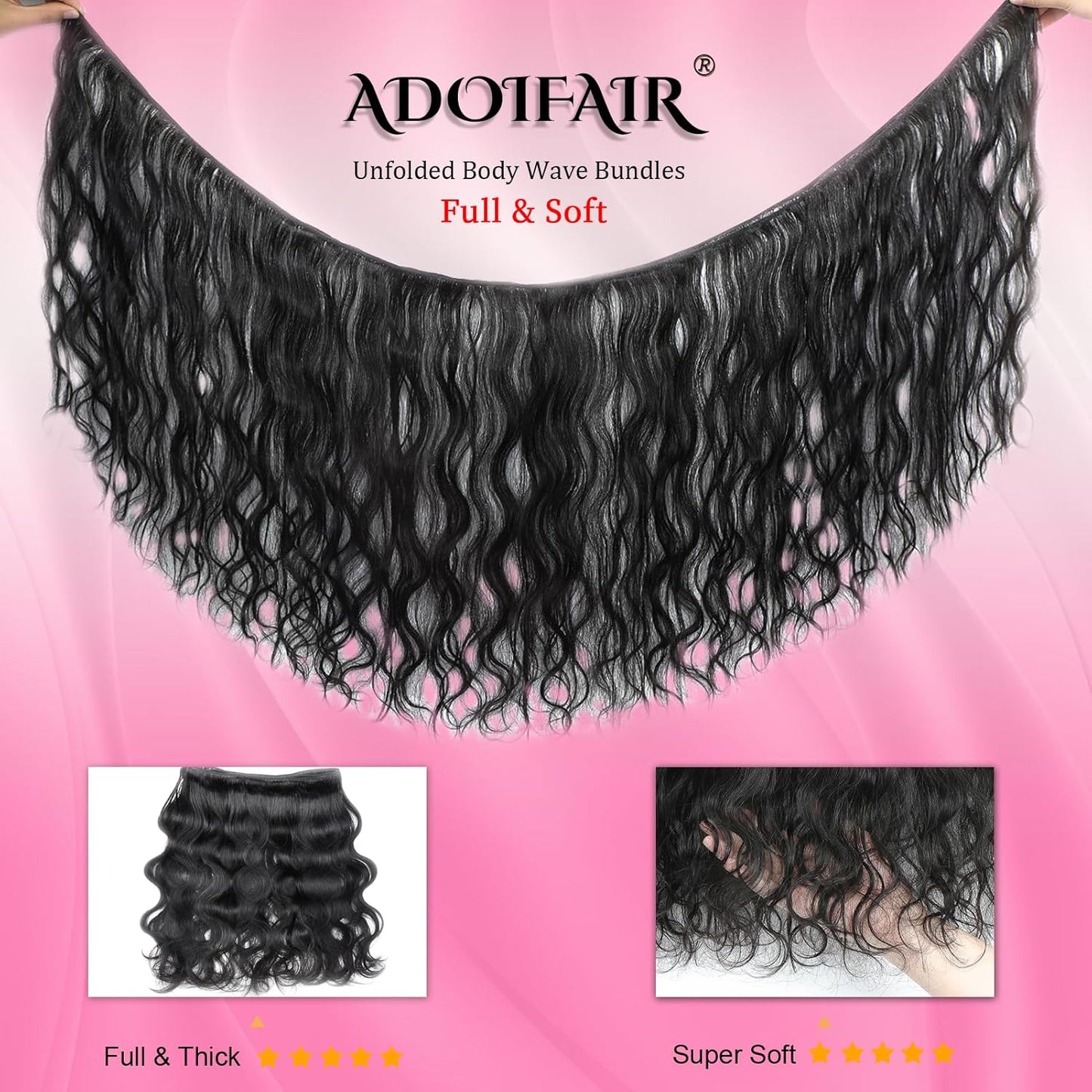 12A Human Hair Bundles - 22 Inch Body Wave Extensions | 100% Unprocessed Real Human Hair in Natural Color