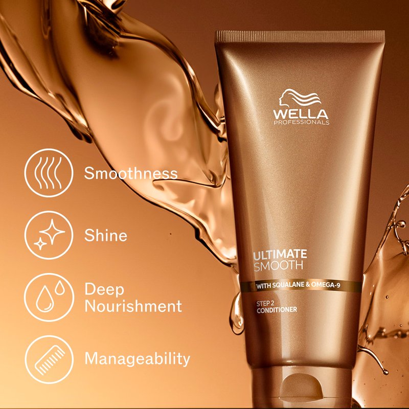 Wella Professionals ULTIMATE SMOOTH Conditioner | Treatment for Dry & Frizzy Hair | With Squalane & Omega 9 | 2.5 Fl Oz
