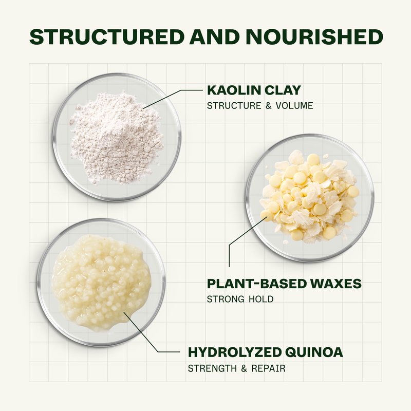 Scandinavian Biolabs Firm Hybrid Clay | Strong Hold, Semi-Matte Finish, Adds Texture & Volume, Water-Soluble, Plant-Based Formula, 90 mL/ 3 Oz