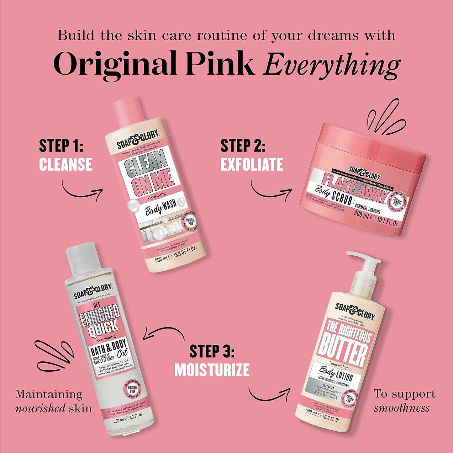 Soap & Glory Hand & Foot Care Duo - Hydrating Hand Cream & Foot Cream Set | 125ml & 4.2 oz
