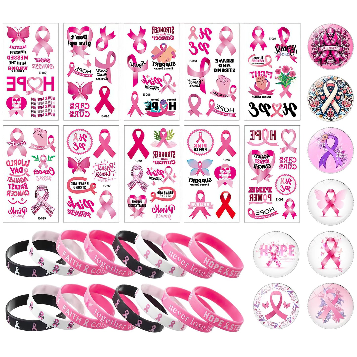 RAORAOYUE 36 Pcs Breast Cancer Awareness Items Bulk