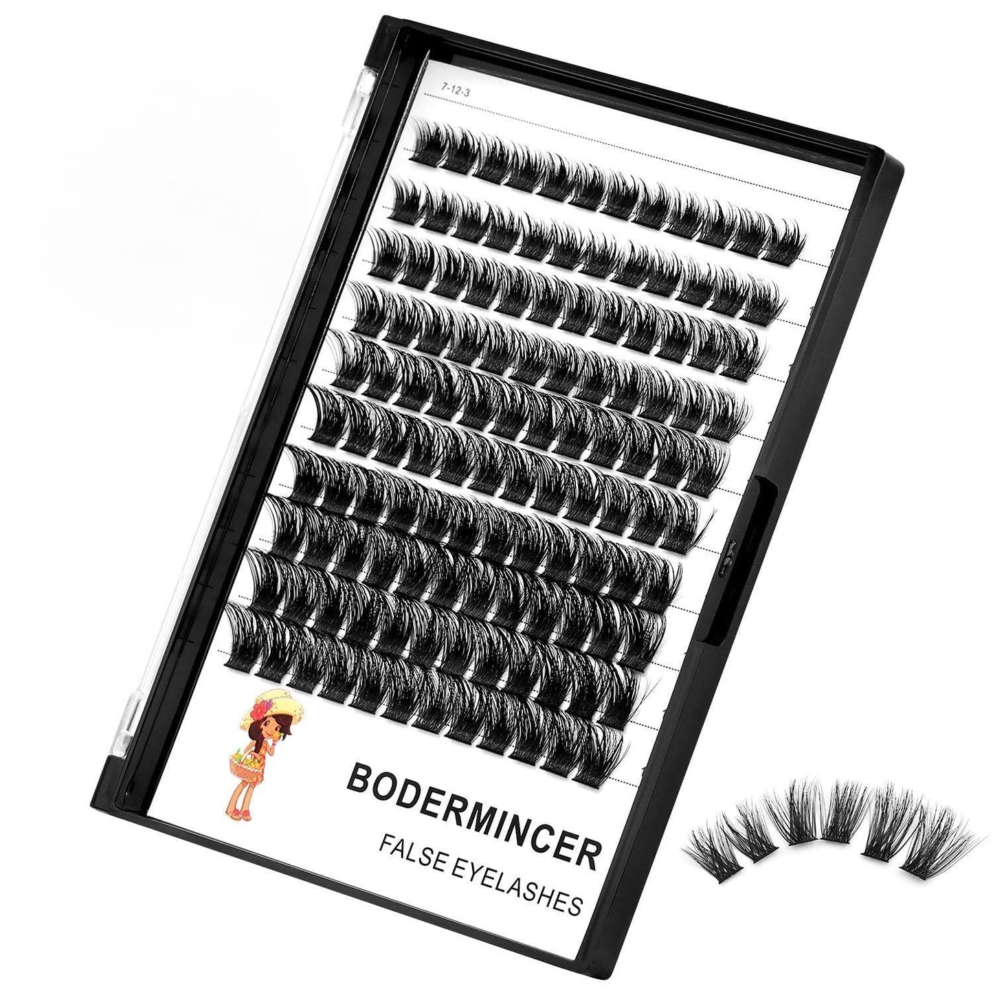 Bodermincer 120pcs 8-10-12-14mm Mixed,10-12-14-16mm Mixed Wide Cluster Clusters Individual Lashes Professional Makeup Individual Cluster EyeLashes Grafting Fake False Eyelashes Eyelash Extension