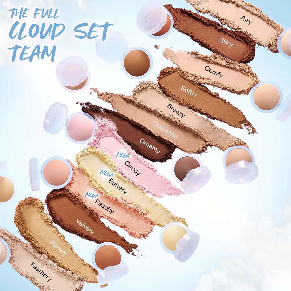 Kosas Cloud Set Pressed Setting Powder – Translucent Shine Control Face Powder, Soft Matte Finish, Airy (Sheer Porcelain)