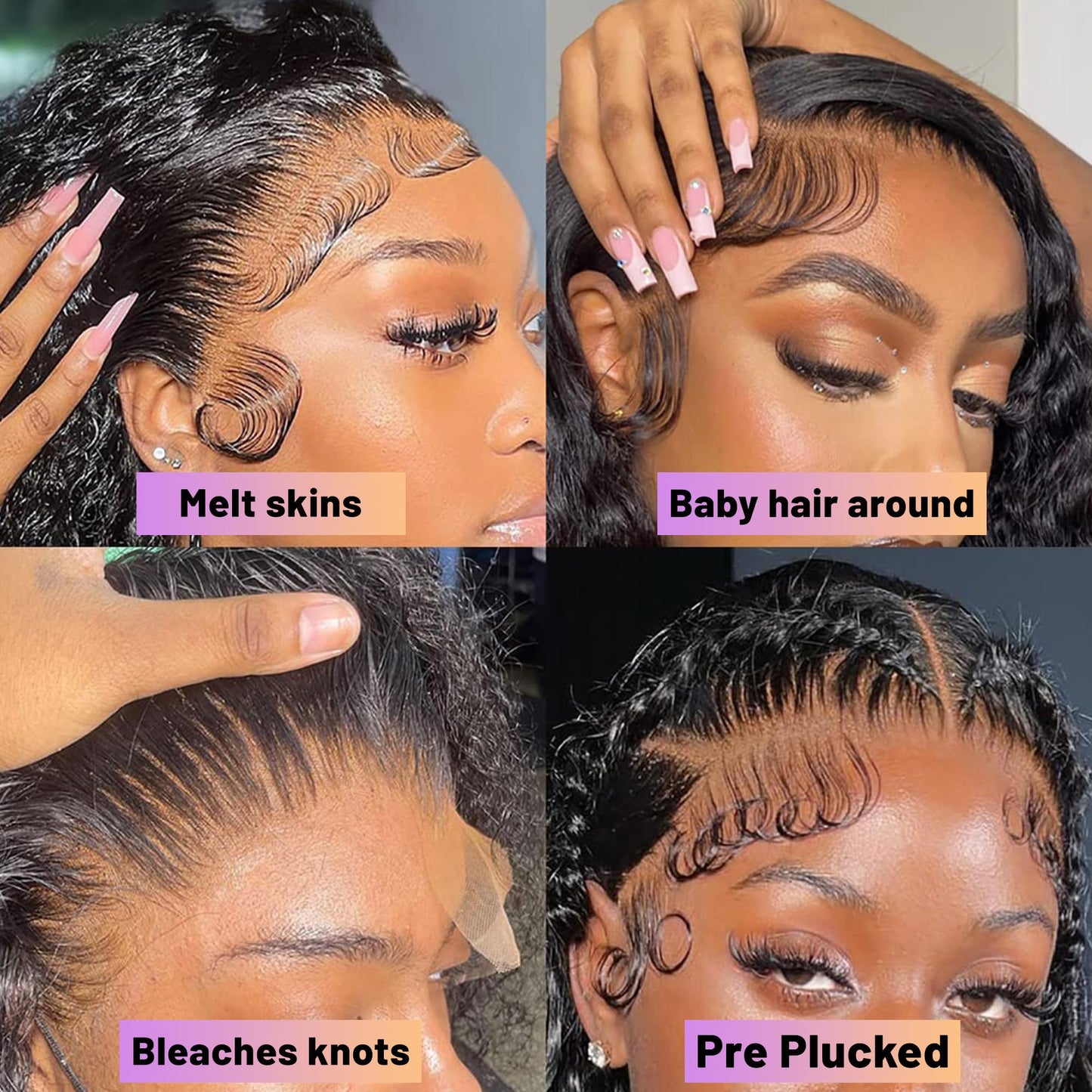 LAPIALA 10 Inch Short Bob Wig 13x4 Deep Wave Bob Wigs Human Hair 180% Density Deep Curly 100% Human Hair Wigs Pre Plucked Wet and Wavy Transparent Lace Frontal Wig for Women Natural Hairline