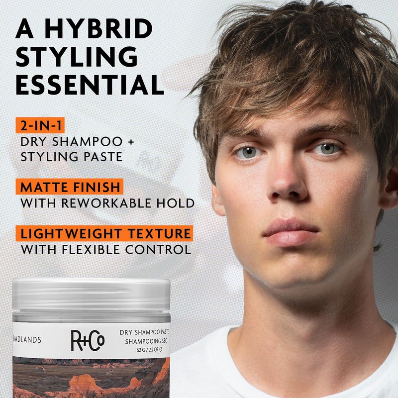 R+Co Badlands Dry Shampoo Paste | Adds Texture & Absorbs Oil with Matte Finish | Vegan + Cruelty-Free | 2.2oz (Pack of 2)