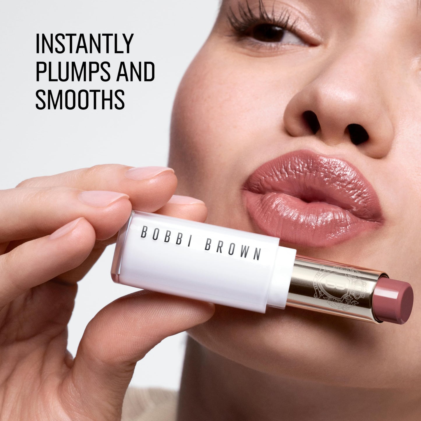 Bobbi Brown Extra Color Shine | Lipstick-Like Color with Balmy Hydration & Water-Glazed Shine | Jojoba & Safflower Botanical Blend, 0.1 Ounce, Nude Rose