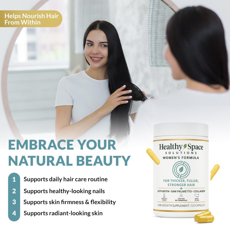 Biotin 10,000 Mcg Hair Growth Vitamins for Women | Collagen, Keratin, Msm & Bamboo Silica | Advanced Hair Skin & Nails Supplement | Supports Thicker Fuller Looking Hair | 120 Capsules