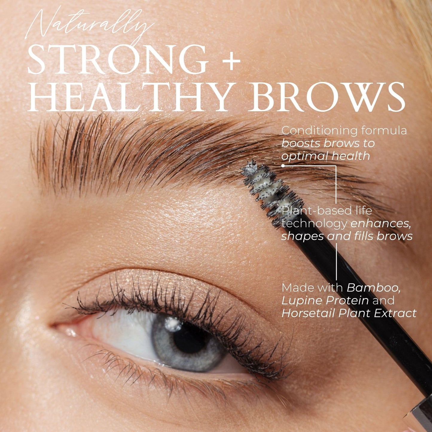 Fitglow Beauty Plant Protein Brow Gel | Natural Vegan Eyebrow Enhancer Serum | Thickening Volumizing Brow Filler | Nutrient-Rich Hair Conditioning | Strengthens, Lift, Shape & Fill | 4g - Clear