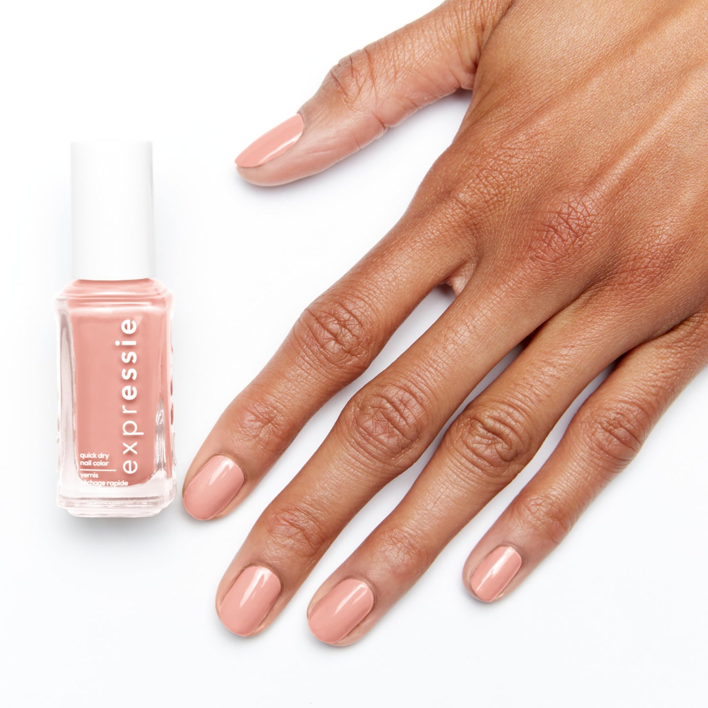 essie expressie Quick-Dry Vegan Nail Polish, Crop Top and Roll, Pink Beige, 0.33 Ounce