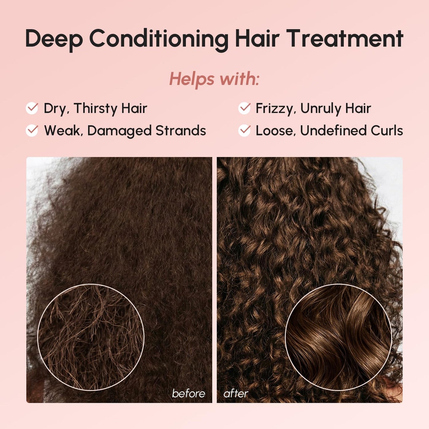 Deep Conditioning Hair Mask for Damaged Hair - Keratin Hydration & Repair | 10 Fl Oz, Beige