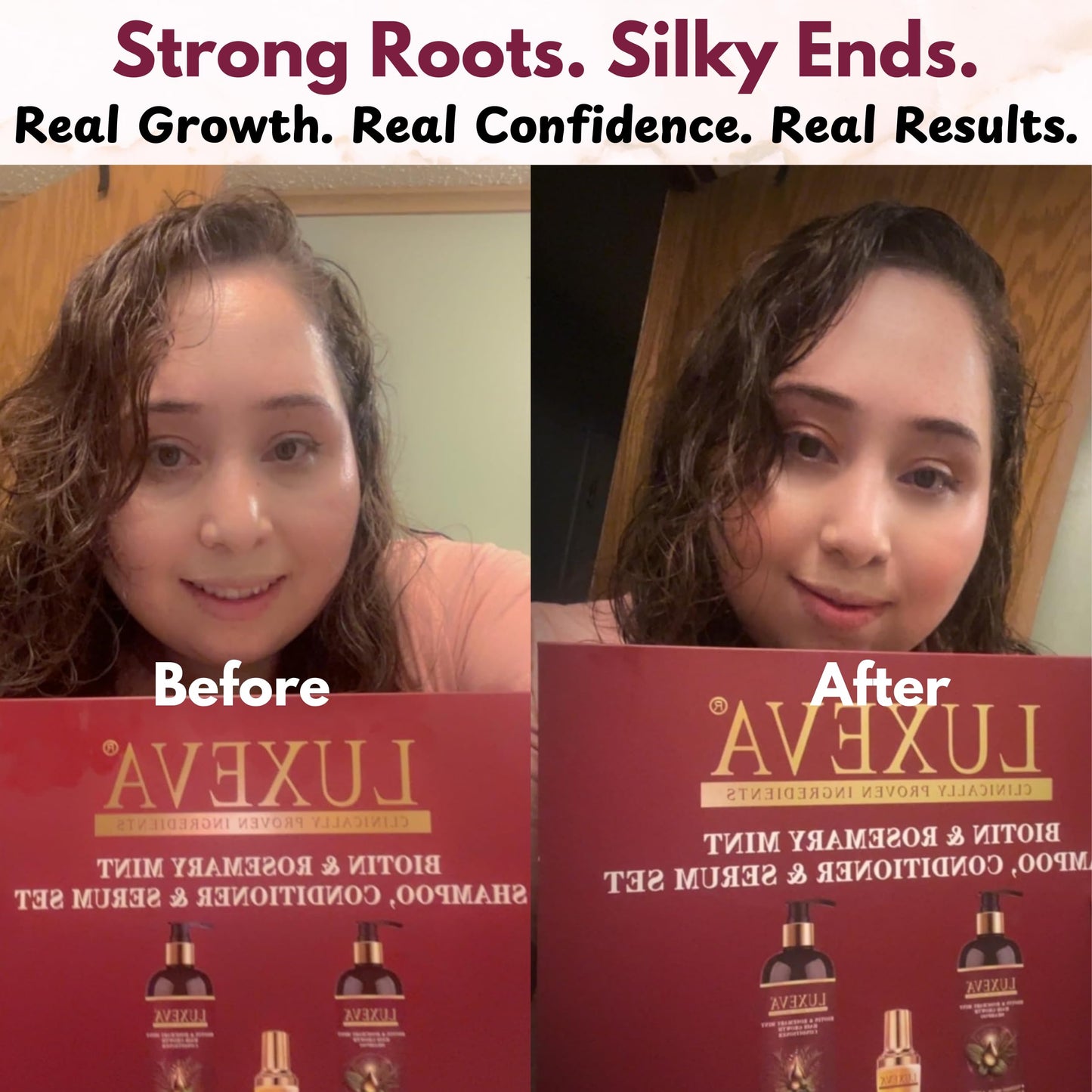 LUXEVA 3 in 1 Biotin & Rosemary Mint Shampoo & Conditioner Set For Women | Professional Botanical Hair Growth Shampoo and Conditioner For Thinning Hair, Scalp Health & Natural Volume | 16oz Each