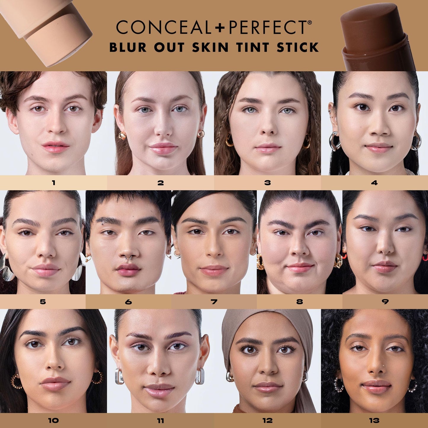 Milani Conceal + Perfect Blur Out Skin Tint Stick - Light to Medium Coverage Tinted Moisturizer Stick with Vitamin C & E - Soft Matte, Pore Blurring Natural Finish 04-Light Warm-Neutral