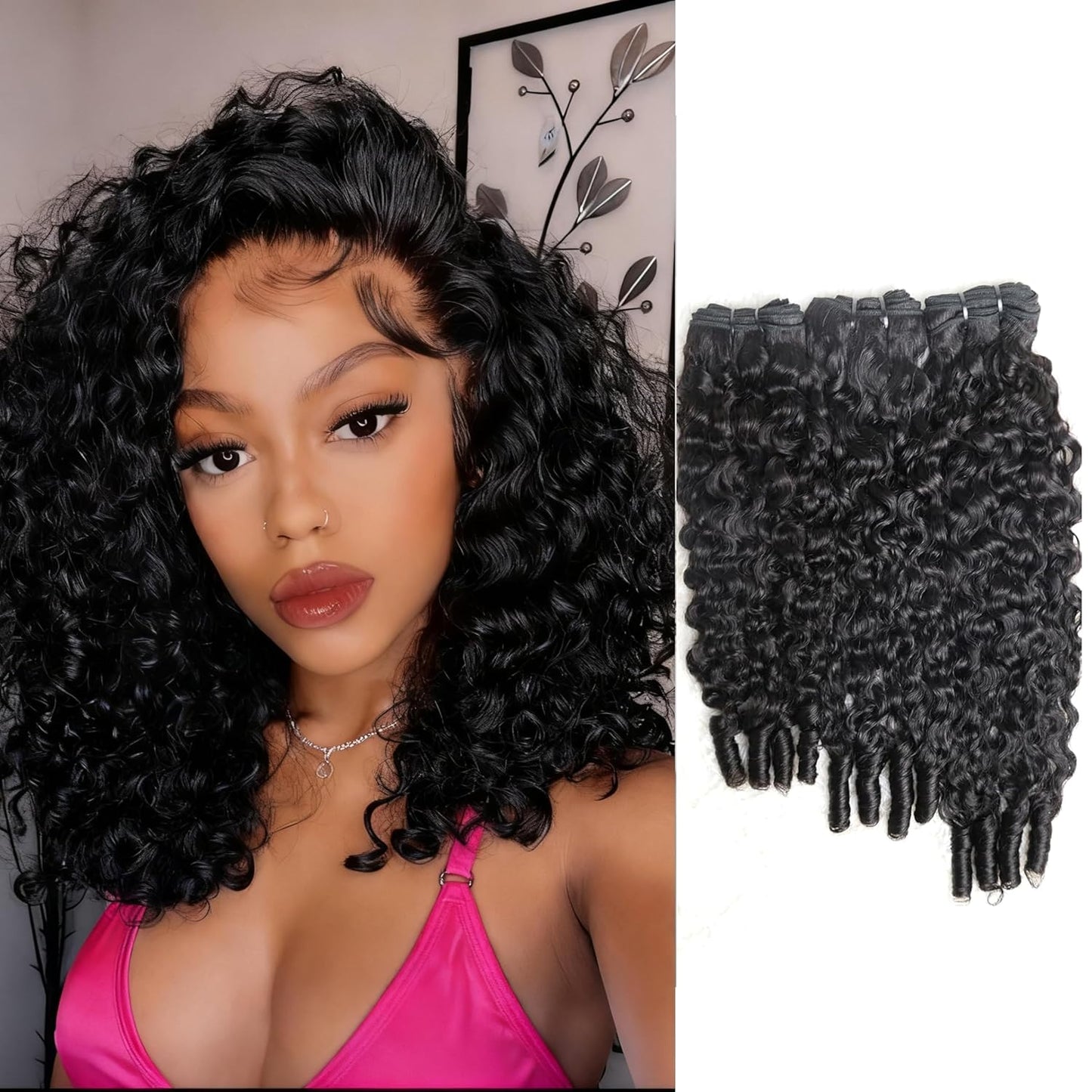 Burmese Curly Hair Bundles - 12-16 Inch Water Wave Extensions | Black 3C4A Spiral Ends