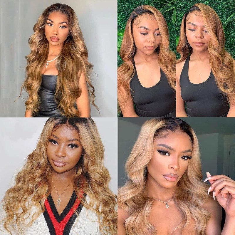 Body Wave 4x4 Closure - Pre Plucked Brazilian Human Hair Extensions | Ombre 20 Inch Curly Sew-In Weave