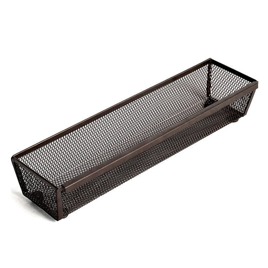 Smart Design Drawer Organizer - 12 x 3 Inch - Steel Metal Mesh Tray - with Interlocking Arm Connection - Utensils, Silverware, Organization - Kitchen - Bronze
