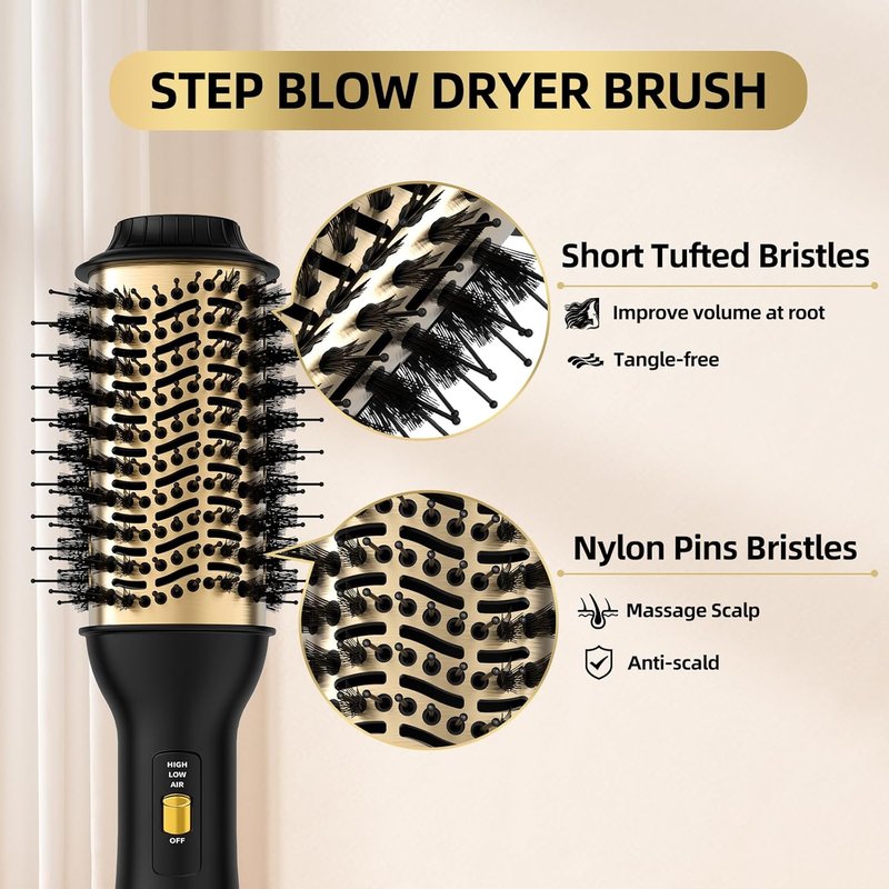 4-in-1 Hot Air Brush - Salon-Grade Styling Tool for All Hair Types | Oval Barrel Design