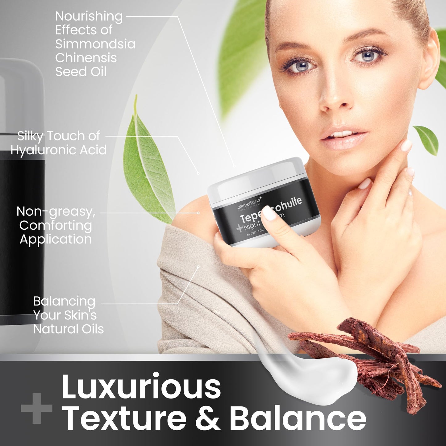 Tepezcohuite Cream Original Enhanced Formulation with Mexican Origins Mexico Night Cream Tepesquehuite Crema Beauty Products from Milagrosa Tepezcohuite Powder Para La Cara Skin Care 4oz