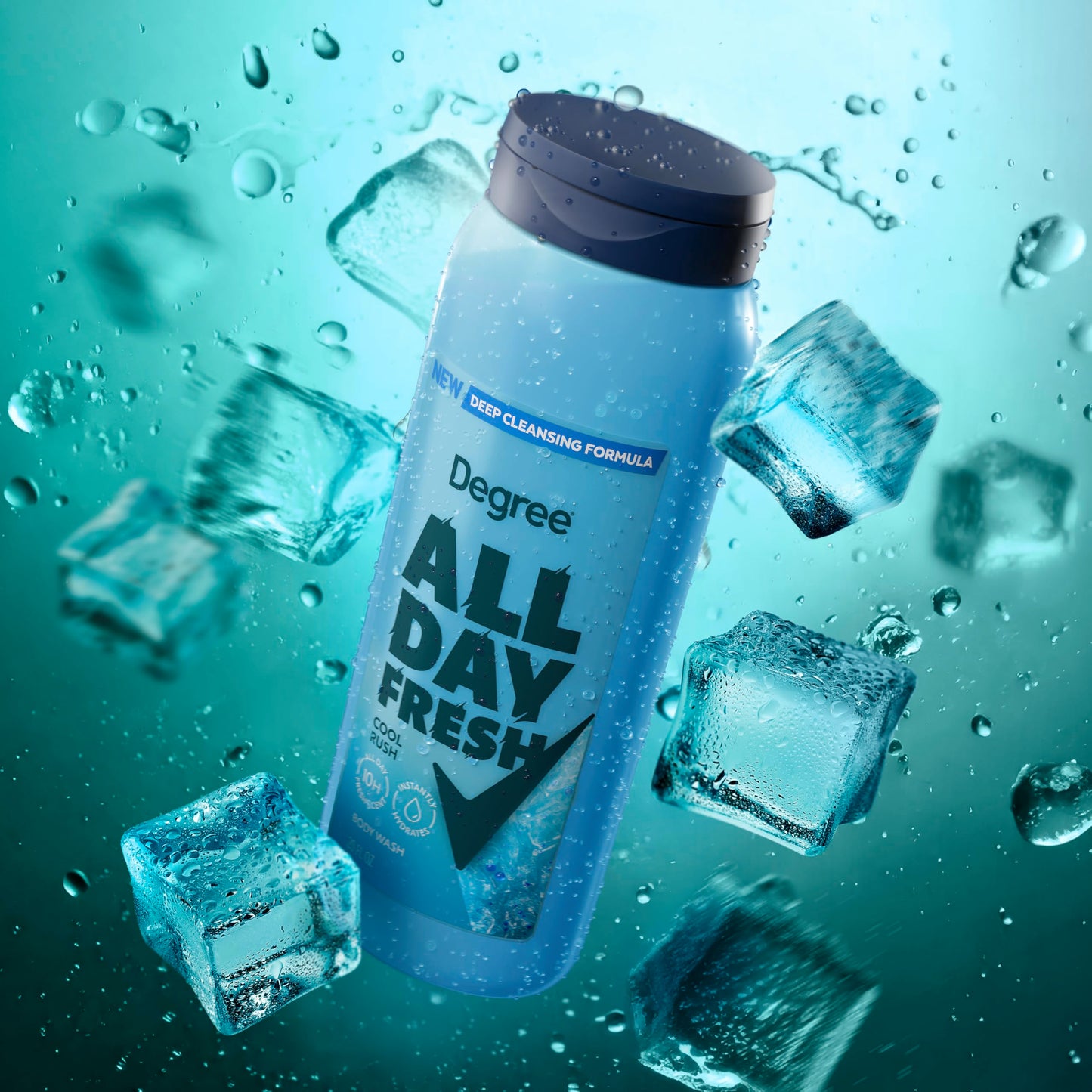Degree All Day Fresh Body Wash Cool Rush Deep Cleansing 20 FO