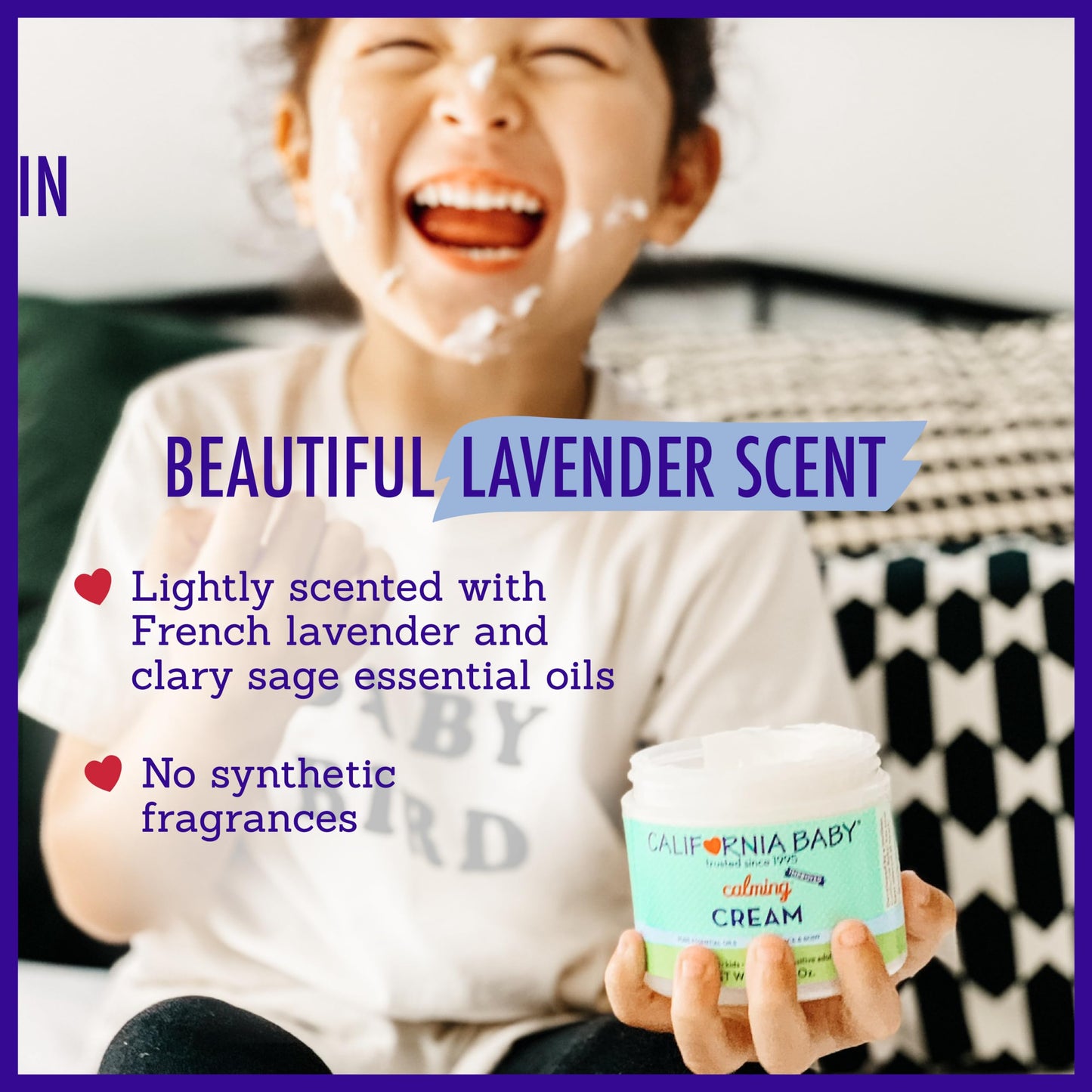 California Baby Calming Cream | 100% Plant-Based Moisturizer | Lavender Baby Lotion | Face Moisturizer For Dry Skin | Hypoallergenic | 2.9 oz / 82g