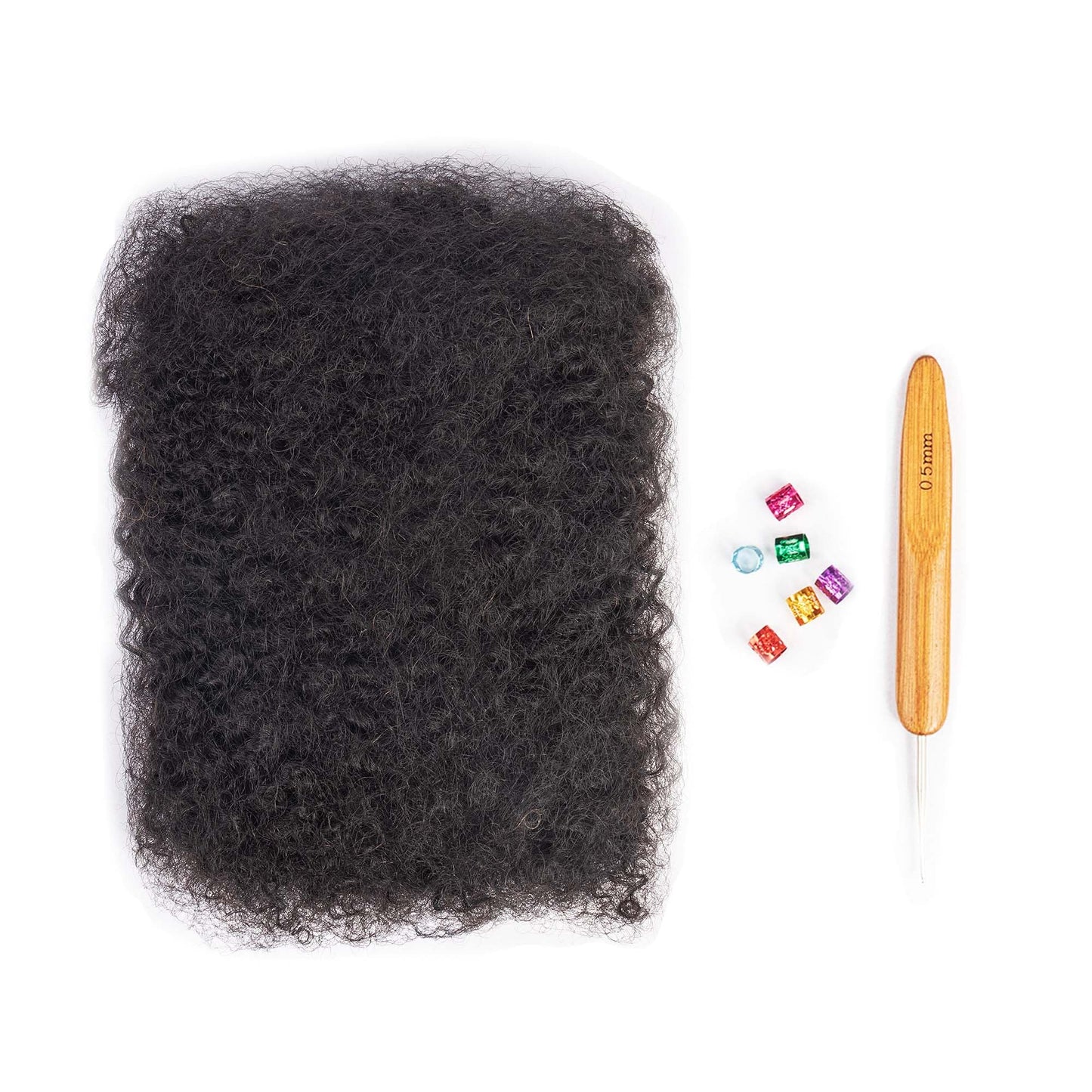 Maytsing Afro Kinkys Bulk 100% Human Virgin Hair - 8inch,3oz/90g,Natural Black - 4C Texture - for Dreadlocks, Loc Repair, Twists, Braids - Can Be Bleached and Dyed to Honey Blond Color