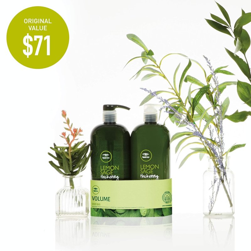 Paul Mitchell Tea Tree Thickening Shampoo & Conditioner Duo - Volume, Strength & Split End Protection | 33.8 oz Each