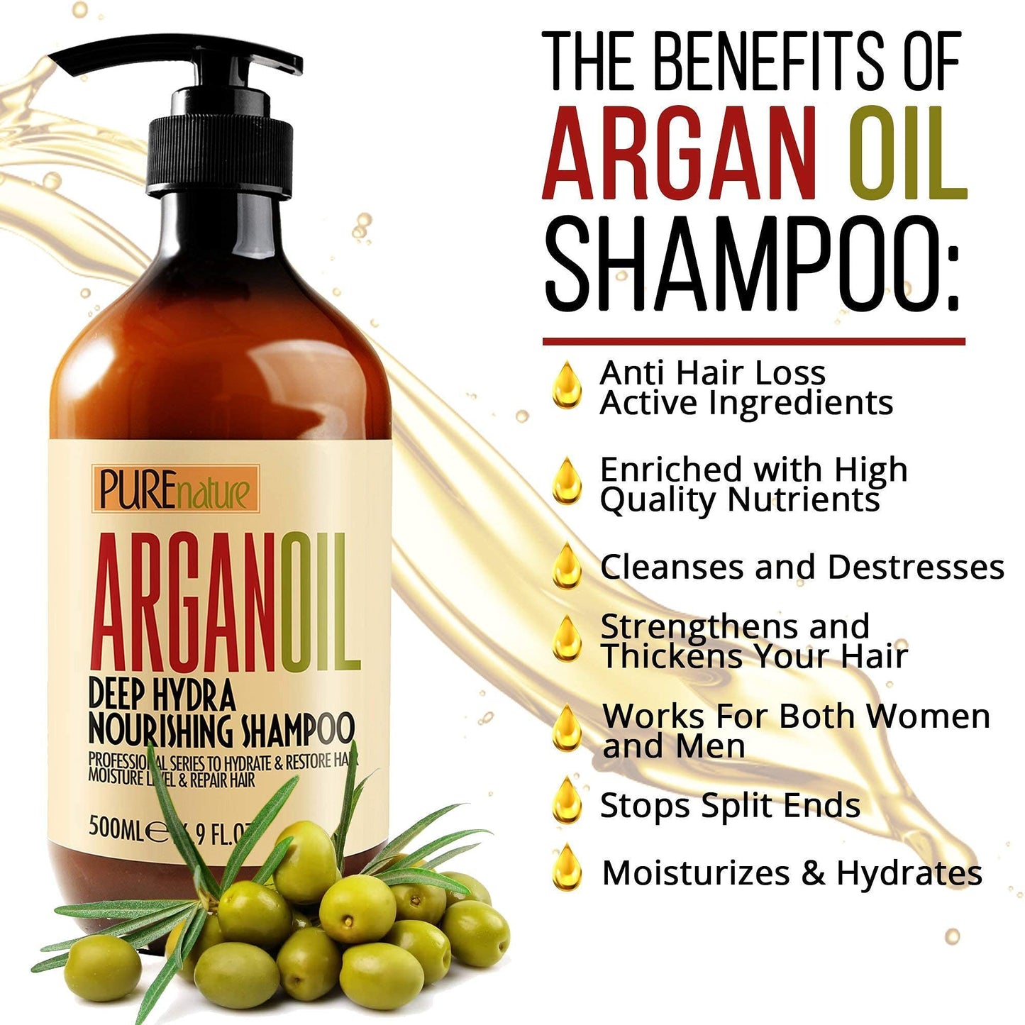 PURE NATURE Moroccan Argan Shampoo and Conditioner