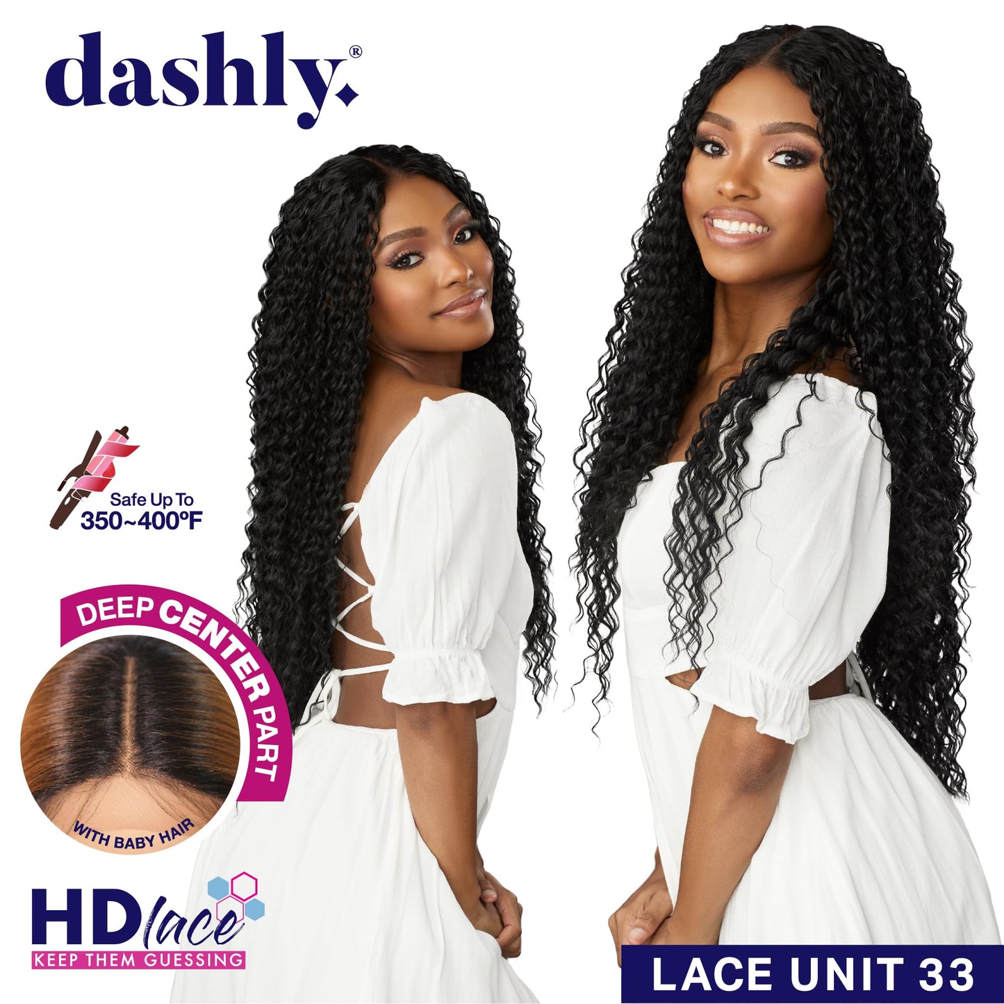 Sensationnel Dashly Wig - Unit 33 Non Lace Cap Ready to Wear Ear to Ear Lacepart Synthetic (1 JETBLACK)
