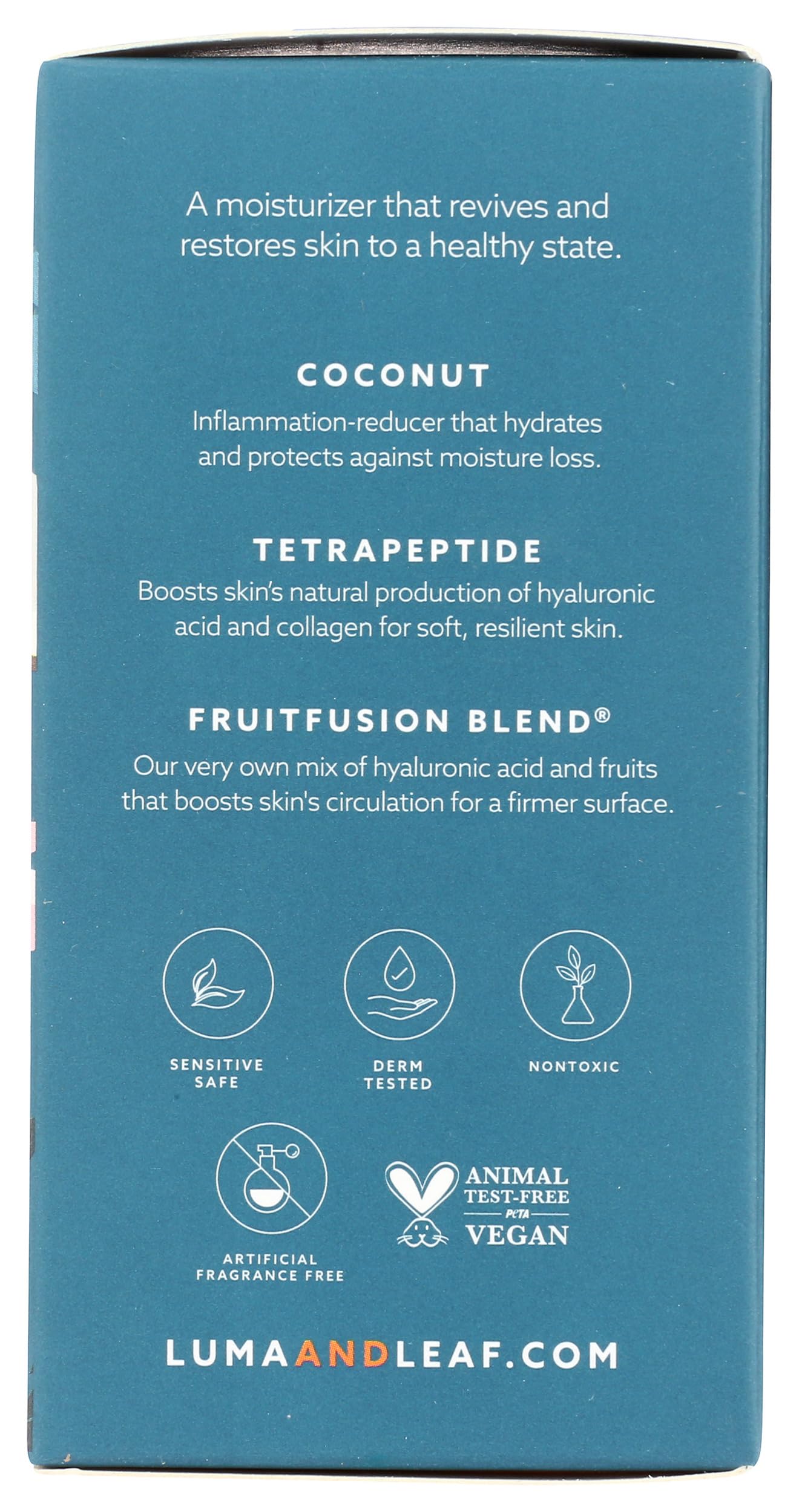 LUMA & LEAF Fresh Lift Peptide Moisturizer - Hydrating Face Cream with Hyaluronic Acid and Hibiscus Lightweight Moisturizer for Smoother Looking Skin and Radiant Glow - 1.7 fl oz