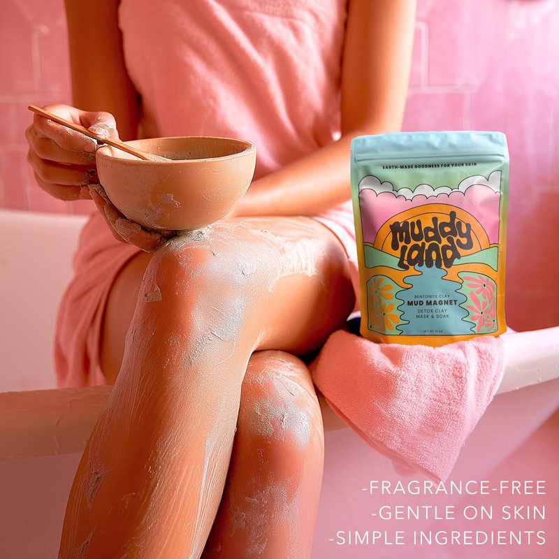 Bentonite Clay Detox Mud Bath Soak & Full Body Mud Mask - Magnetic Clay Bath with Epsom Salt, Body & Face Mask, Gift for Her - Mud Magnet by Muddyland