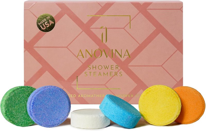 Anovina Aromatherapy Shower Steamers Gift Box | All-Natural Essential Oil Shower Tablets for Self-Care - Made in USA